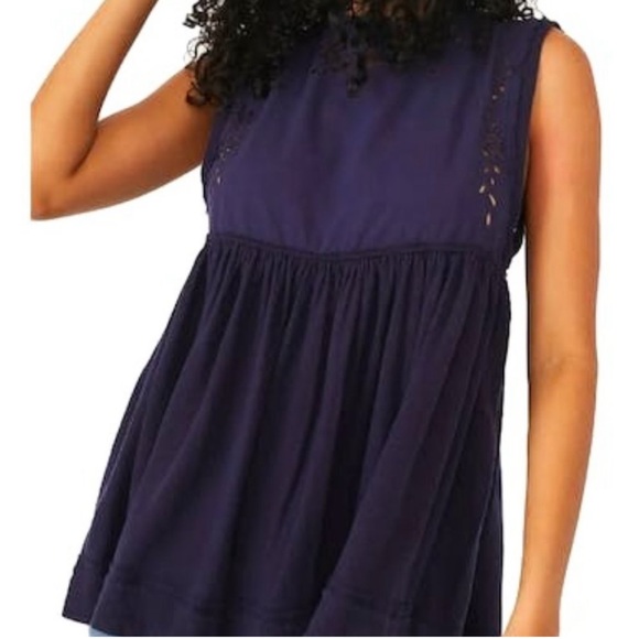 bella babydoll top navy - Picture 4 of 5